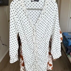 Zara Black and White Polka Dot Dress